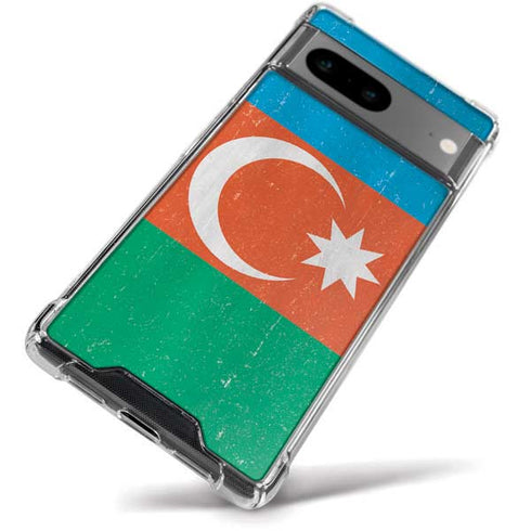 Azerbaijan Flag Distressed Google Pixel 8a Clear Case